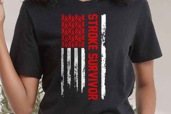 Stroke Survivor USA Flag T-Shirt Design