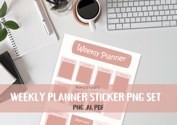 Weekly Planner Sticker Set PNG: A Designer's Take on Digital-to-Stitch Potential